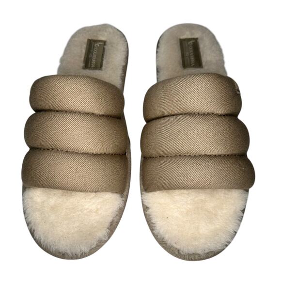 KOOLABURRA by UGG Rommie Mens Slippers Dune Size 9 Slides Fuzzy Comfy Shoes New - Picture 14 of 14